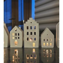 Mythos Zeus 5 Li Dekoratif Tealight Mumluk Beton Evler Seti Iskandinav