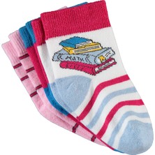 Civil Socks Kız Çocuk 3'lü Çorap 3-12  Yaş  Pembe