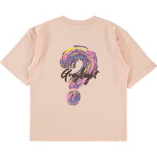 Civil Girls Kız Çocuk Oversize Tişört 6-9 Yaş Pudra