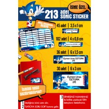 Selis Craft Okul Etiketi Sonıc Temalı Özel Isim Yazılabilen Kalem, Defter, Boya, Kitap Etiketi - 213 Adet