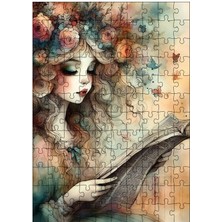 Tablomega Ahşap Mdf Puzzle Yapboz Gazete Okuyan Kız 120 Parça 25*35 cm