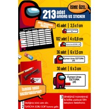 Selis Craft Okul Etiketi Among Us Temalı Özel Isim Yazılabilen Kalem, Defter, Boya, Kitap Etiketi - 213 Adet