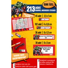 Selis Craft Okul Etiketi Marvel Avengers Temalı Özel Isim Yazılabilen Kalem, Defter, Boya, Kitap Etiketi - 213 Adet