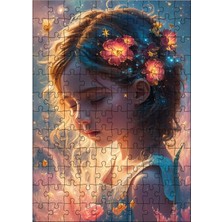 Ekart Ahşap Mdf Puzzle Yapboz Çiçekler ve Kız 120 Parça 25*35 cm