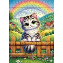 Ekart Ahşap Mdf Puzzle Yapboz Çitlerdeki Kedi 255 Parça 35*50 cm