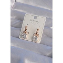 Tua Moda Xuping Rose Renk Zirkon Taşlı Halka Küpe