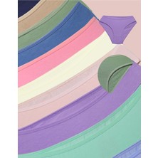 Alya Underwear Kız Çocuk - Garson Pamuklu Kumaş Renkli Slip Külot 10'lu Paket -  (6-7 Yaş, X16)
