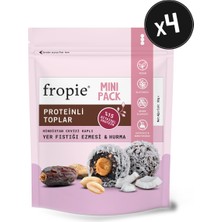 Fropie Mini Vegan Proteinli Meyve Topları - Hindistan Cevizi Kaplı & Yer Fıstığı Ezmeli 32 gr x 4 Adet