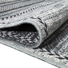 Palermo 6810a Gri Çift Taraflı Yıkanabilir Dokuma Kolay Temizlenir Halı Kilim