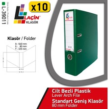 Laçin Geniş Büro Klasörü Koyu Yeşil (1 Koli 10 Adet )