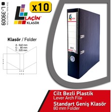 Laçin Geniş Büro Klasörü Siyah (1 Koli 10 Adet )