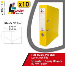 Laçin Geniş Büro Klasörü Sarı (1 Koli 10 Adet )