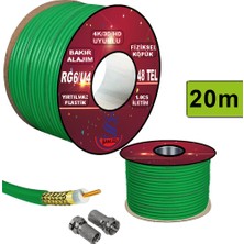 ŞANLED Anten Uydu Kablosu Yeşil Rg6 U4 Tv Anten Kablo -5,10,15,20,25,35,40,45,50,55,65,70,75,80,85,90,95,100