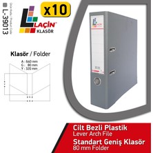 Laçin Geniş Büro Klasörü Gri (1 Koli 10 Adet )
