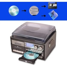 KN-110 Kumandalı Pikap Bluetoothlu Lp Çalar CD Çalar Kaset Çalar Am/fm Radyo Usb/sd Çalar