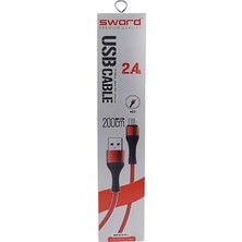 Sword Kablo SW-C211 Type-C 2.4A 2 Metre Mavi