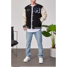 Nomarc M Harf Baskılı Astarlı Siyah Ceket