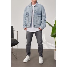 Nomarc 2 Cepli Düğmeli Mavi Kot Ceket