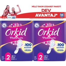 Orkid Platinum Uzun 56'lı Cesaret Paketi Dev Avantaj Hijyenik Ped (Boy 2)