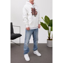 Nomarc Stay Tuned Beyaz Kapüşonlu Sweatshirt