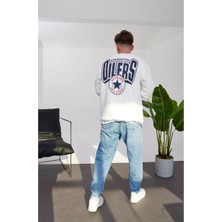 Nomarc Oilers Basic Beyaz Sweatshirt