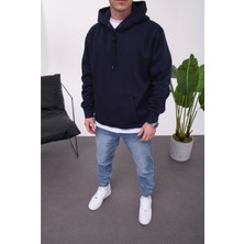 Nomarc Ip Detaylı Basic Kapüşonlu Lacivert Sweatshirt