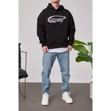 Nomarc Broken Souls Baskılı Kapüşonlu Siyah Sweatshirt