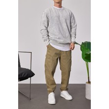 Nomarc Yıkamalı Basic Gri Sweatshirt