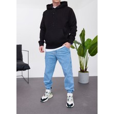 Nomarc Ip Detaylı Basic Kapüşonlu Siyah Sweatshirt