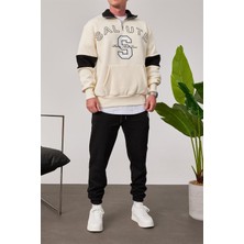 Nomarc Salute Yakası Fermuarlı Krem Sweatshirt