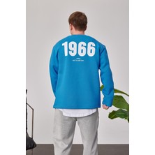 Nomarc 1966 Baskılı Mavi Sweatshrt