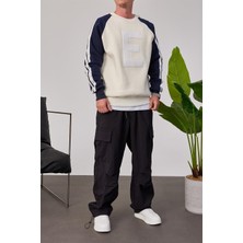 Nomarc E Harf Baskılı Krem Sweatshirt