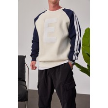 Nomarc E Harf Baskılı Krem Sweatshirt