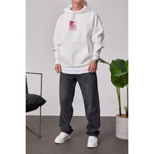 Nomarc Basket Potası Baskılı Beyaz Kapüşonlu Sweatshirt