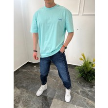 Nomarc Basic Pamuklu Su Yeşili Tshirt