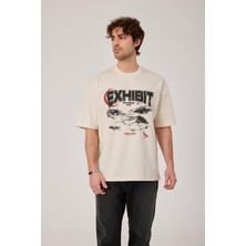 Nomarc Exhibit Yazılı Ekru Tshirt
