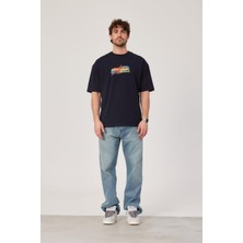Nomarc Apparel Baskılı Lacivert Tshirt