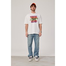 Nomarc Work Shop Renkli Baskılı Beyaz Tshirt