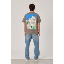 Nomarc Mykonos Baskılı Kahverengi Tshirt