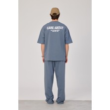 Nomarc Care About Yazılı Pastel Mavi T-Shirt