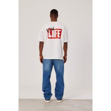 Nomarc Low Life Yazı Baskılı Beyaz Tshirt