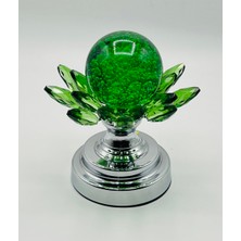 Furkan Kristal Yeşil Taşlı Ayaklı Yeşil Damlalı Küre Obje