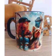 Mugs And Love Rüzgar Gülü Vintage Baskı Büyük Boy Kupa