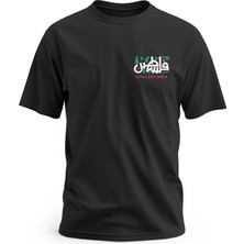 Zaytoon Tişört, Kısa Kollu Unisex Yan Yazılı, Palestine Filistin, Renkli Dijital Baskılı Pamuk Tişört
