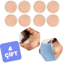 Greathings 4 Çift Silikon Göğüs Ucu Gizleyici ve Kapatıcı Kadın Meme Ucu Kapatıcı Gizleyici Aparat Nipple Pad