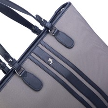 Nas Bag Kadın Omuz Çantası Spor Şık Ayarlanabilir Omuz Askılı Gri  Siyah Lacst (33X27X12 cm )