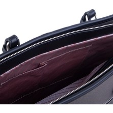 Nas Bag Kadın Omuz Çantası Spor Şık Ayarlanabilir Omuz Askılı Gri  Siyah Lacst (33X27X12 cm )