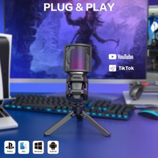 CoverZone Zealsound Profesyonel Podcast Mikrofon Kiti Pc Dizüstü Bilgisayar Için Vlog Canlı Yayın A68