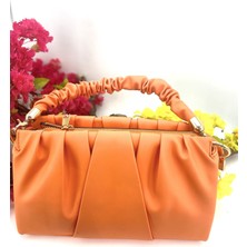 Seniorah Büzgülü askılı El Omuz Turuncu kadın Çanta