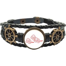 DIY Thinker  Bulut Mutluluğu Mutluluğu Tradicionali Deri Kaplı Okyanus Bracelet Wristband (Yurt Dışından)